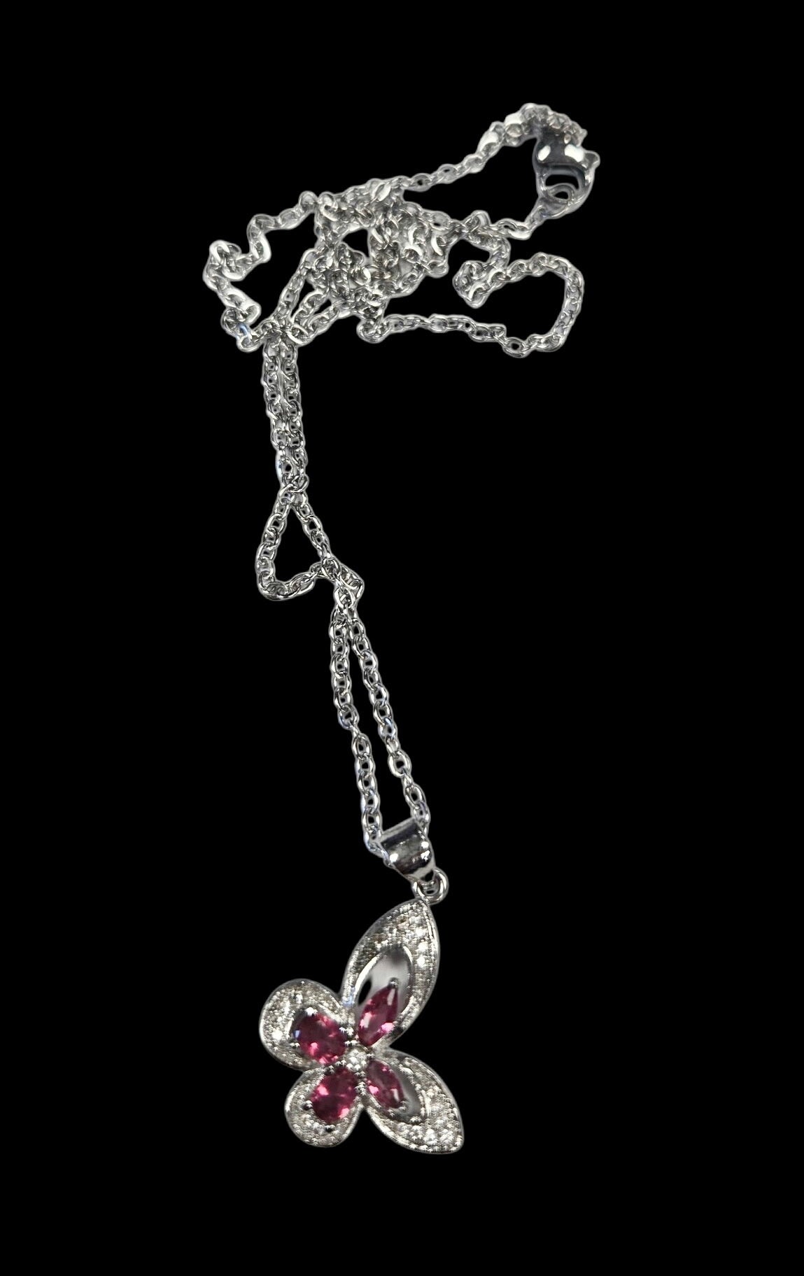 Sterling Silver and Pink Tourmaline Necklace